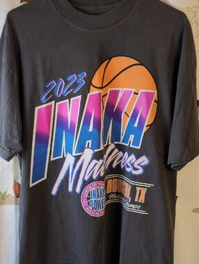 Inaka Power 2023 Black Tee with Purple, Blue, Orange Graphics